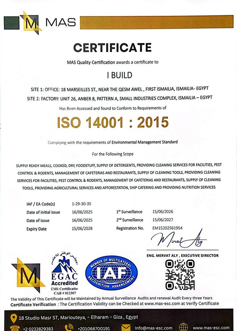 ISO 14001 certificate