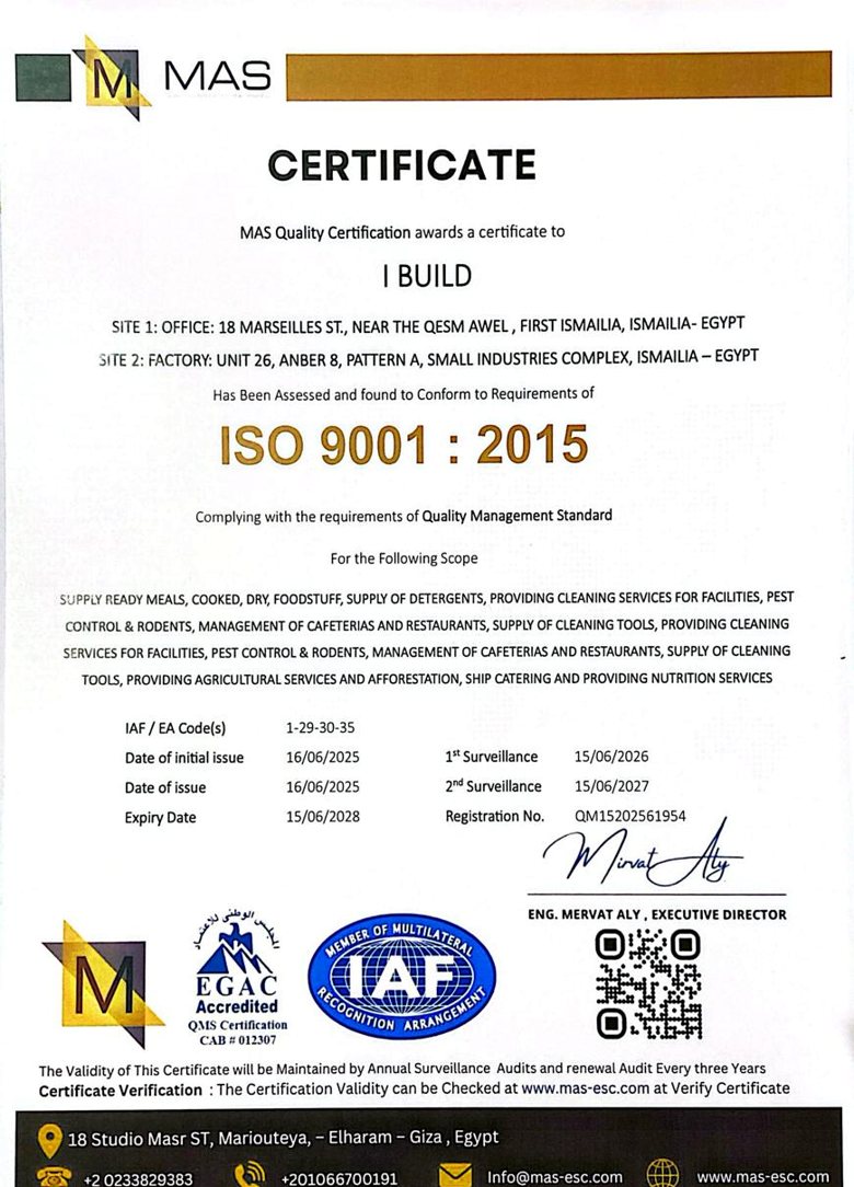 ISO 9001 certificate