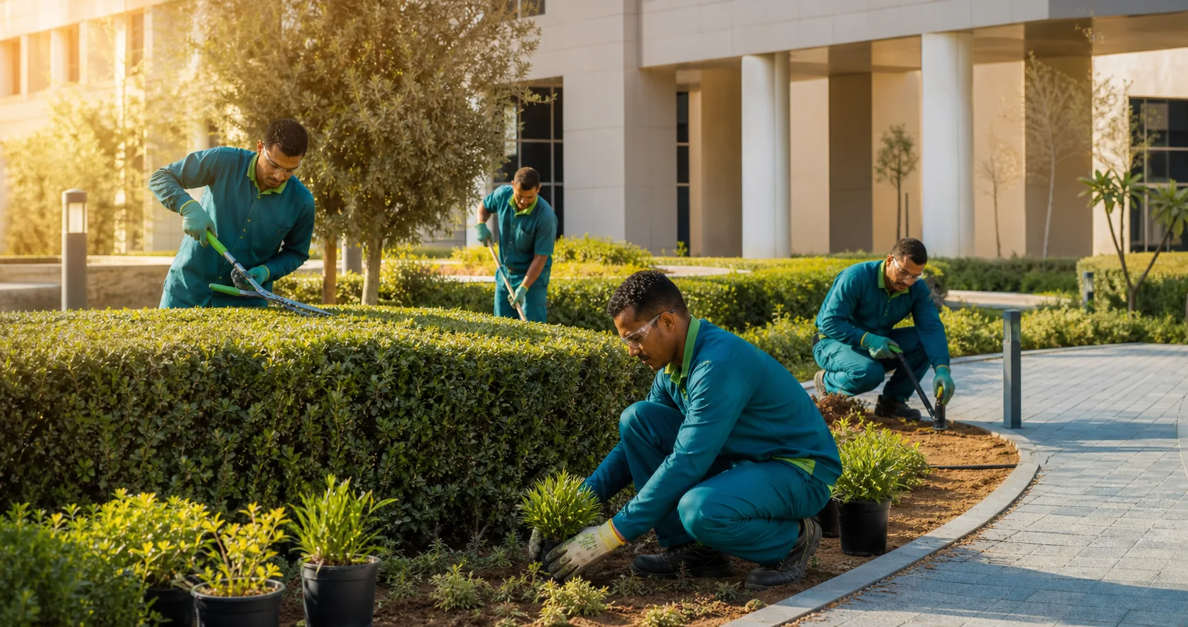 Professional landscaping team